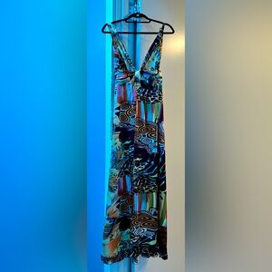 Silky Multicolor Maxi Dress - Size M